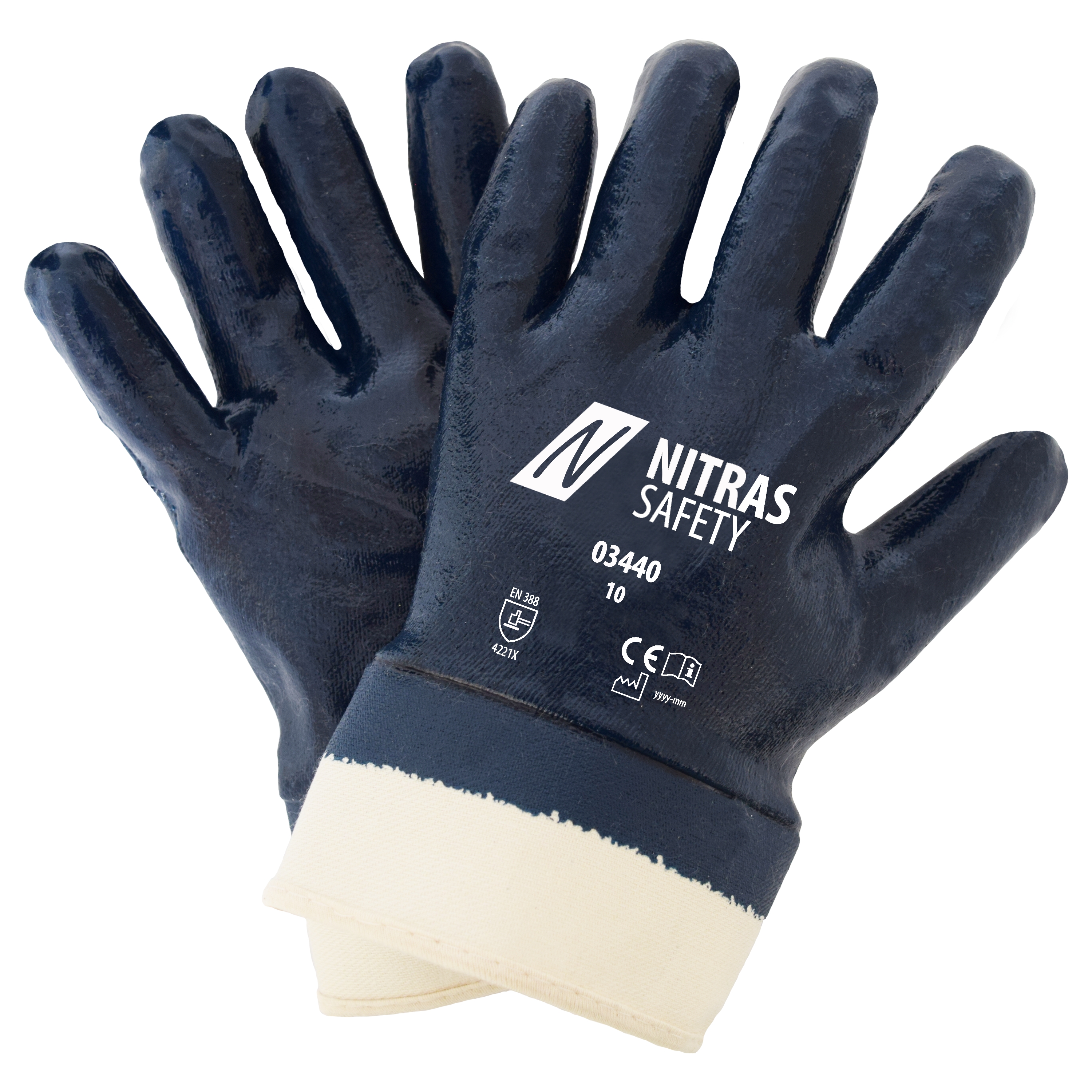 Nitras 03440 Cotton gloves with nitrile coating