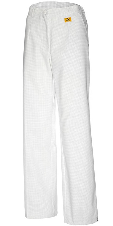 ESD ladies waistband trousers white 180g/m²