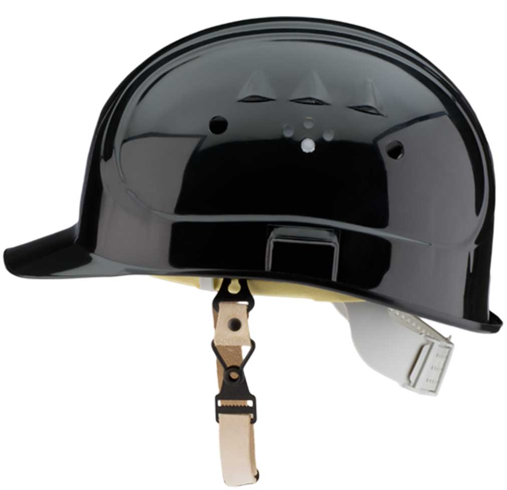 VOSS Theatre helmet black with 4-point chinstrap