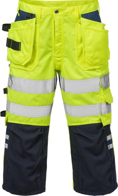 1C0I0JfdiM9C9J Fristads 100976 High Vis 3/4 workman pants 2027 PLU with high-visibility protection
