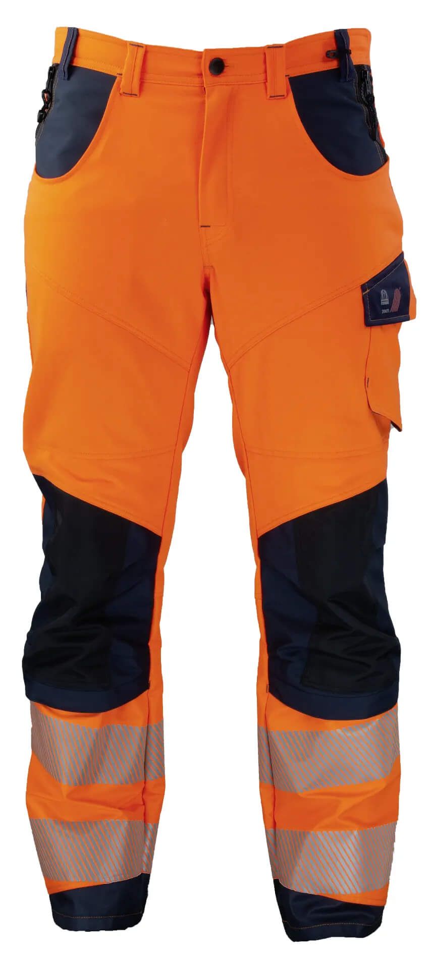 Asatex 4182BH Warnschutz-Bundhose leuchtorange-dunkelblau