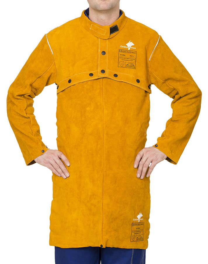 130308-44-2800-and-44-28-apron-front-jpg Weldas Golden Brown 44-2800 cow split leather welding protection Sigma jacket