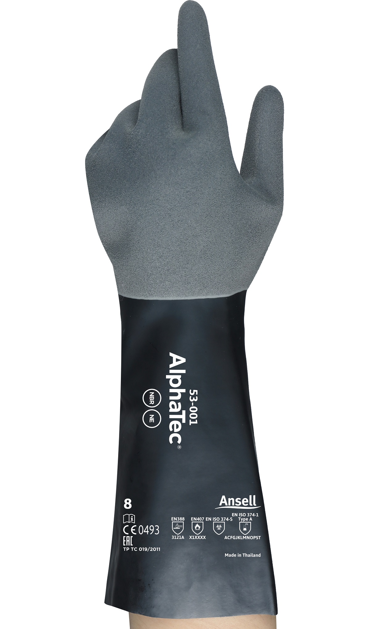 Ansell AlphaTec 53-001 neoprene nitrile chemical protective gloves