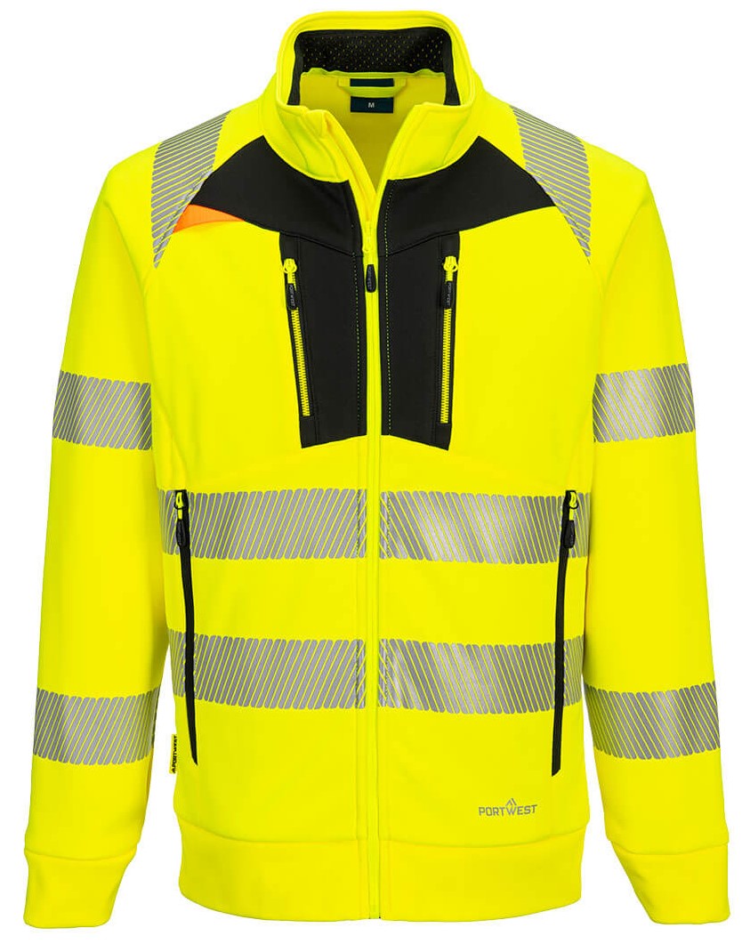 1NJsdwxXvytCHV Portwest DX477 DX4 High Visibility Tunnel Neck Sweatshirt with Zipper