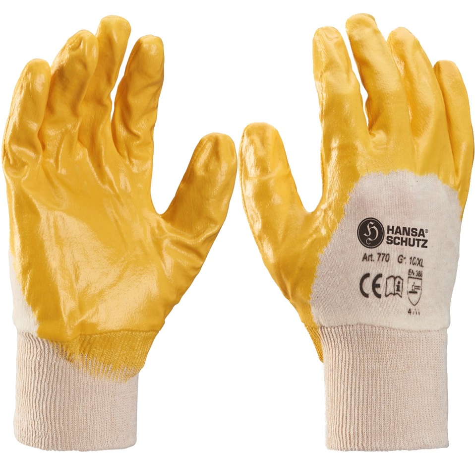 770-1 HansaTec 770 Nitrile protective gloves with knitted cuff