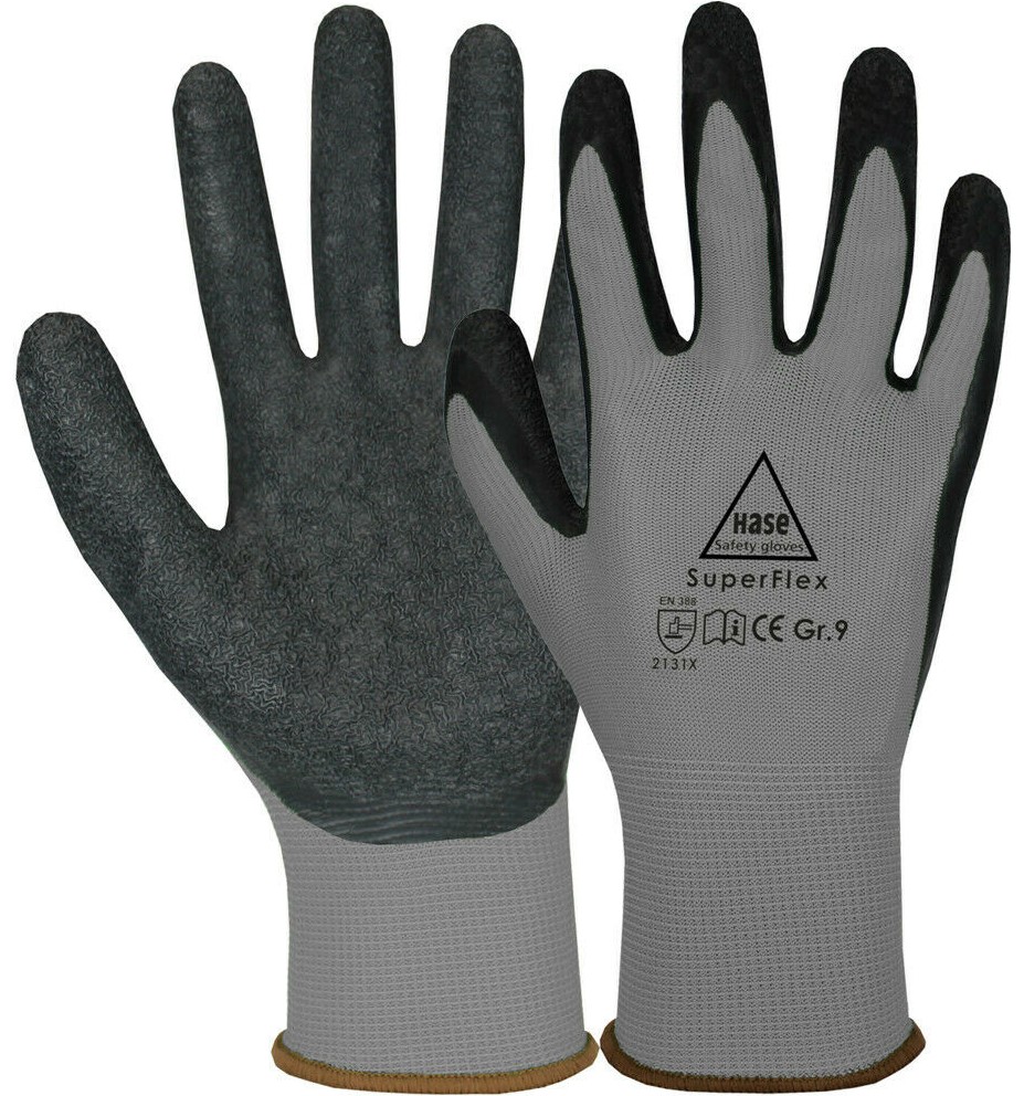 Hare 508610G SuperFlex Grey Latex Protective Gloves