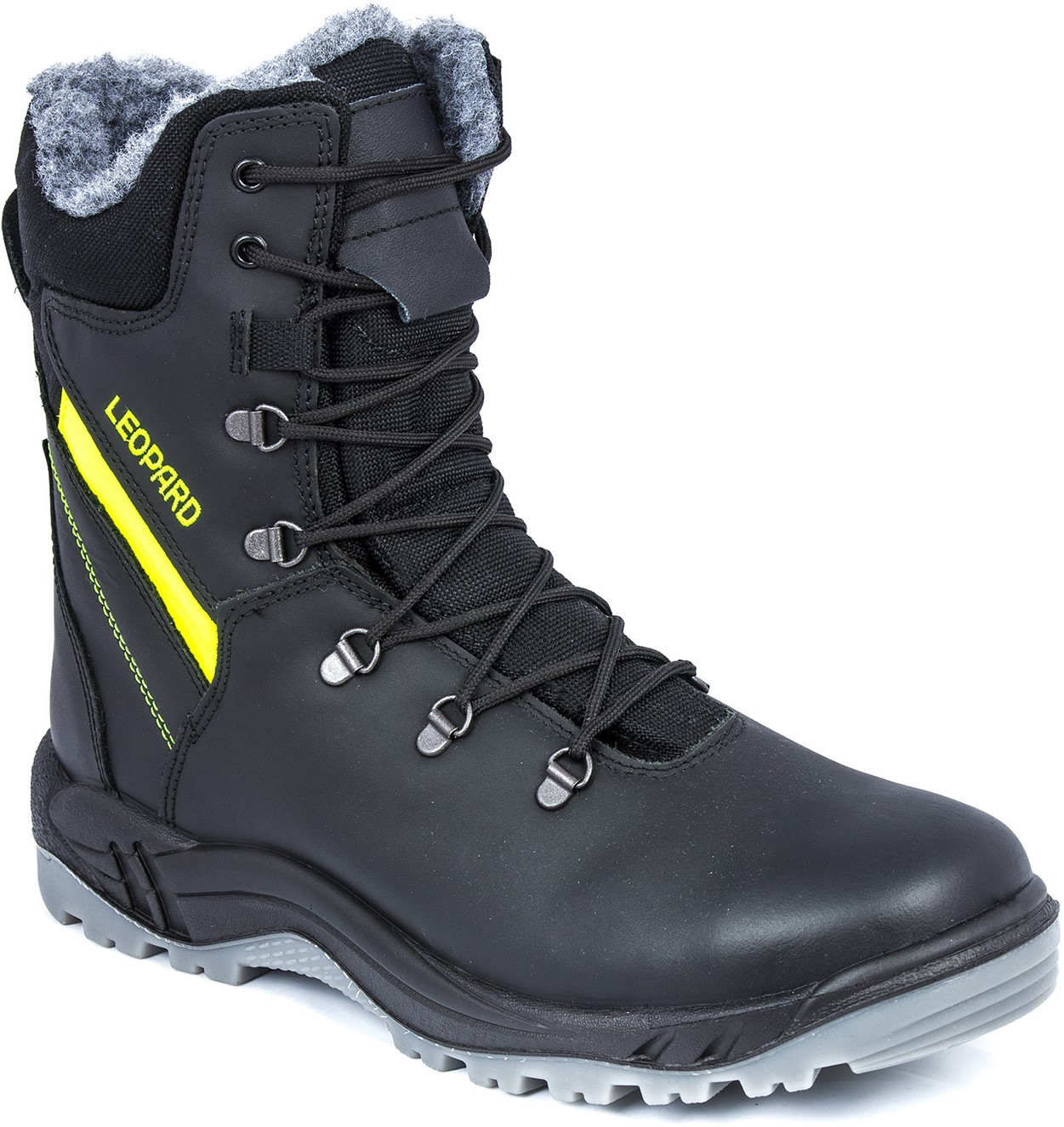 Leopard 01Z482 Winter laced boots S3 black/yellow (reflective)
