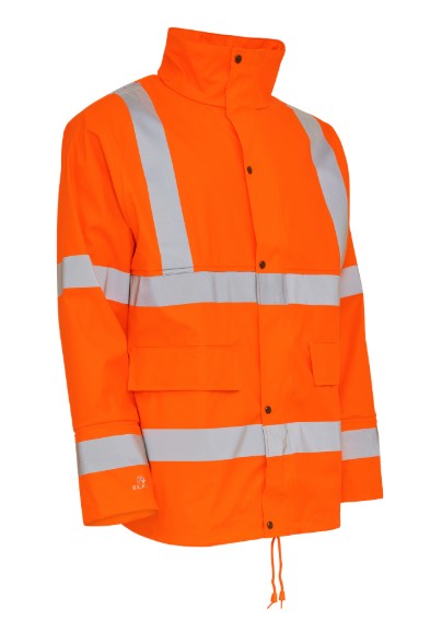 1vGS2bV9V6spVI ELKA Rainwear 026300R Dryzone Visible PU rain jacket Hi-Vis with reflective stripes