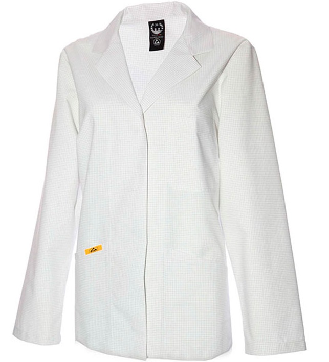 ESD Ladies Jacket long sleeve white 155g/m²