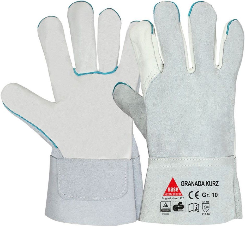Hase 100328 Granada Short Rindspaltlederschutzhandschuhe