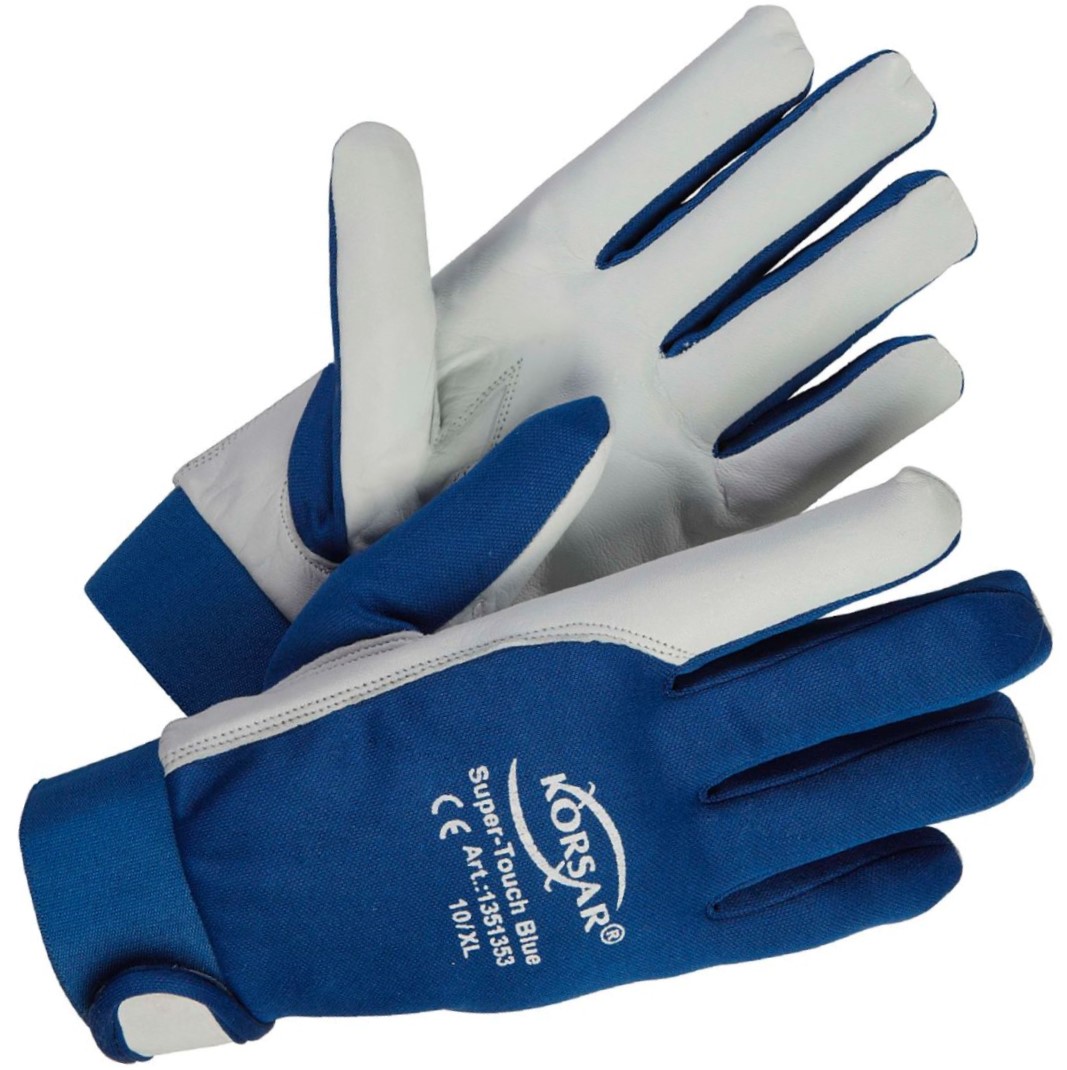 100_42749 Corsair Super-Touch Blue kid leather gloves