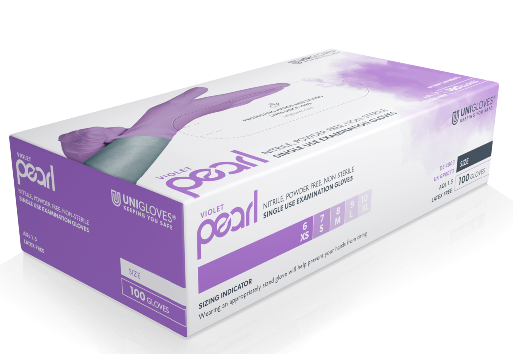 Unigloves Violet Pearl Nitril-Einweghandschuhe puderfrei