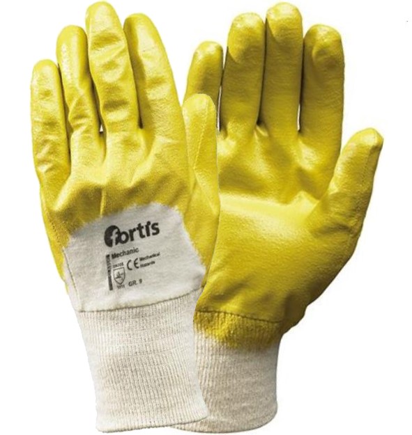 mechanicKOjqFhjvHBMly Fortis Classic Mechanic Nitrile Gloves yellow