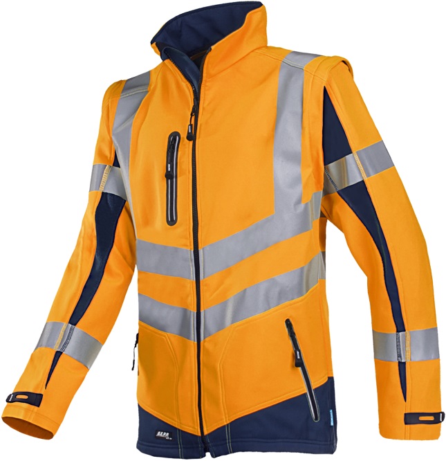 724Z_414_A2_TU2_SIL Sioen Malden 724ZA2TU2 Warnschutz-Softshelljacke mit abnehmbaren Ärmeln