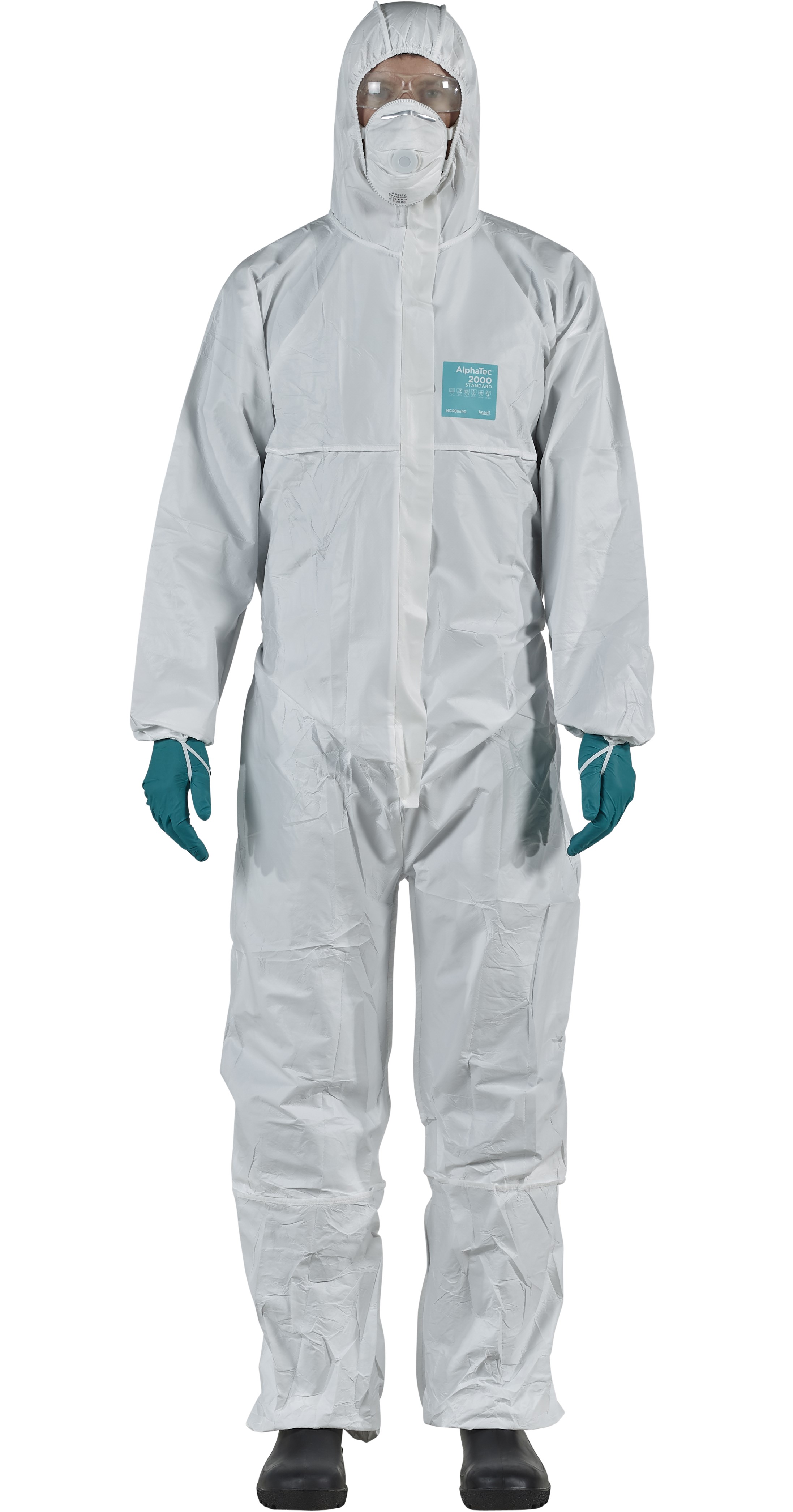Microgard / AlphaTec 2000 Standard Overall mit Kapuze und Füßlingen Modell 156 weiß