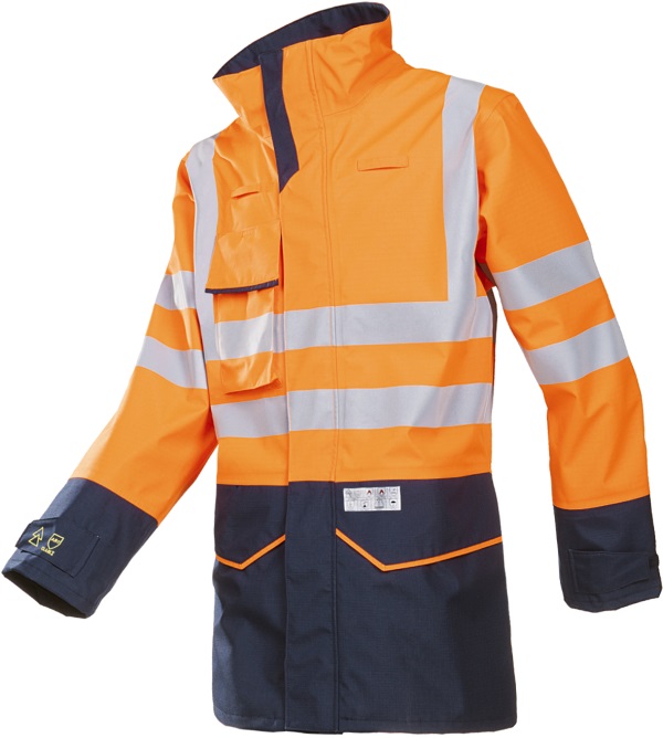7227_279_A2_ET1_SIL Sioen Orrington 7227A2ET1 Warning rain jacket with arc fault protection
