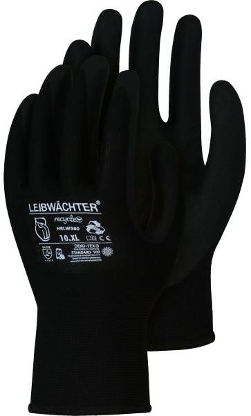 Leibwächter HRLW580 Onyx Recycle Polyester-Handschuh mit Nitril-Beschichtung
