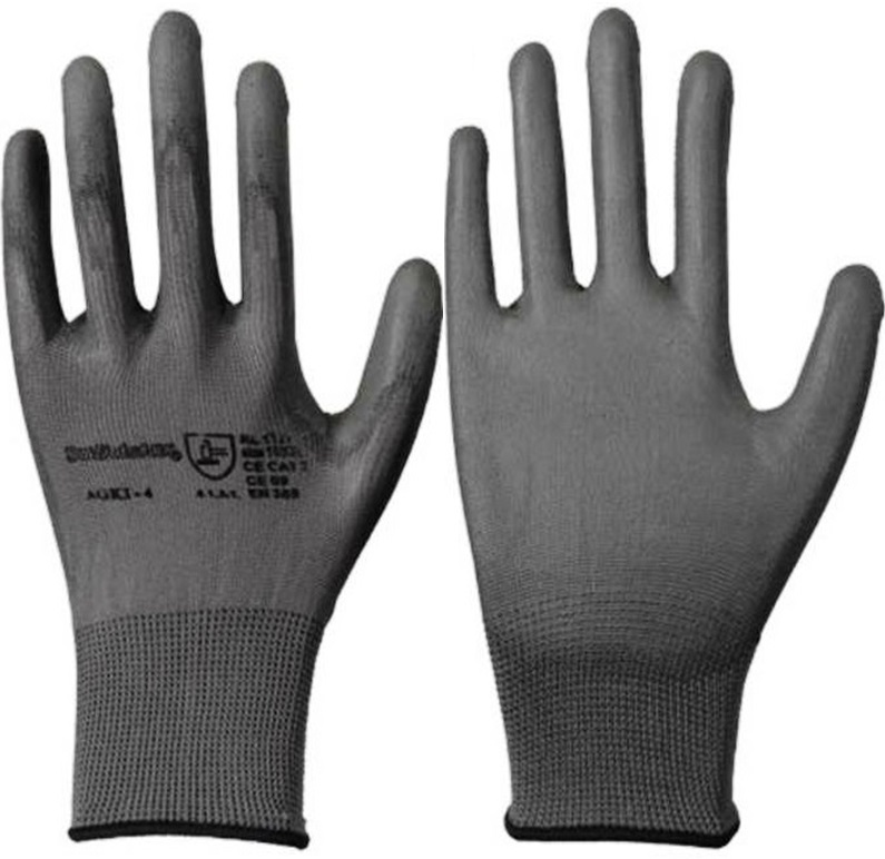 Solidstar 1327 Nylon protective gloves with PU coating grey