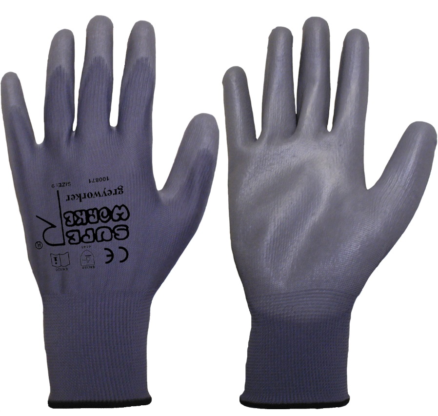 100871 Super Worker greyworker PU protective gloves