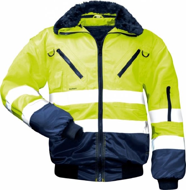 Norway Gunnar 23648 4-in-1-Warnschutz-Pilotjacke leuchtgelb-marine