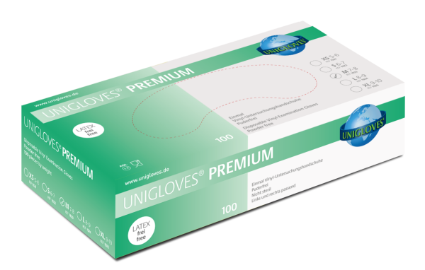 Unigloves Premium Vinyl-Einweghandschuhe puderfrei transparent