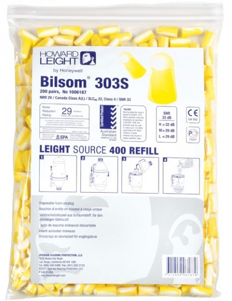 Howard Leight Bilsom 303S Gehörschutzstöpsel-Nachfüllpackung für HL400