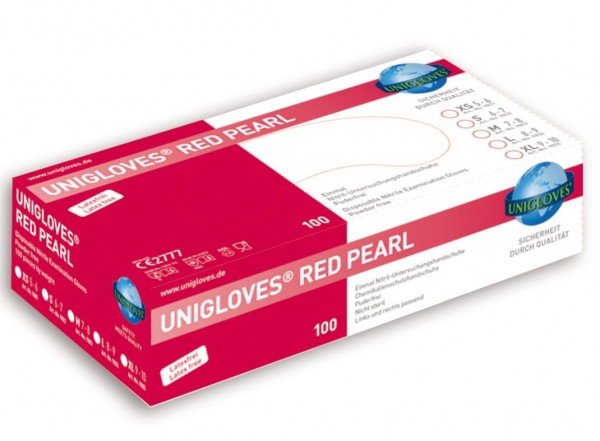 Unigloves Red Pearl Nitril-Einweghandschuhe puderfrei