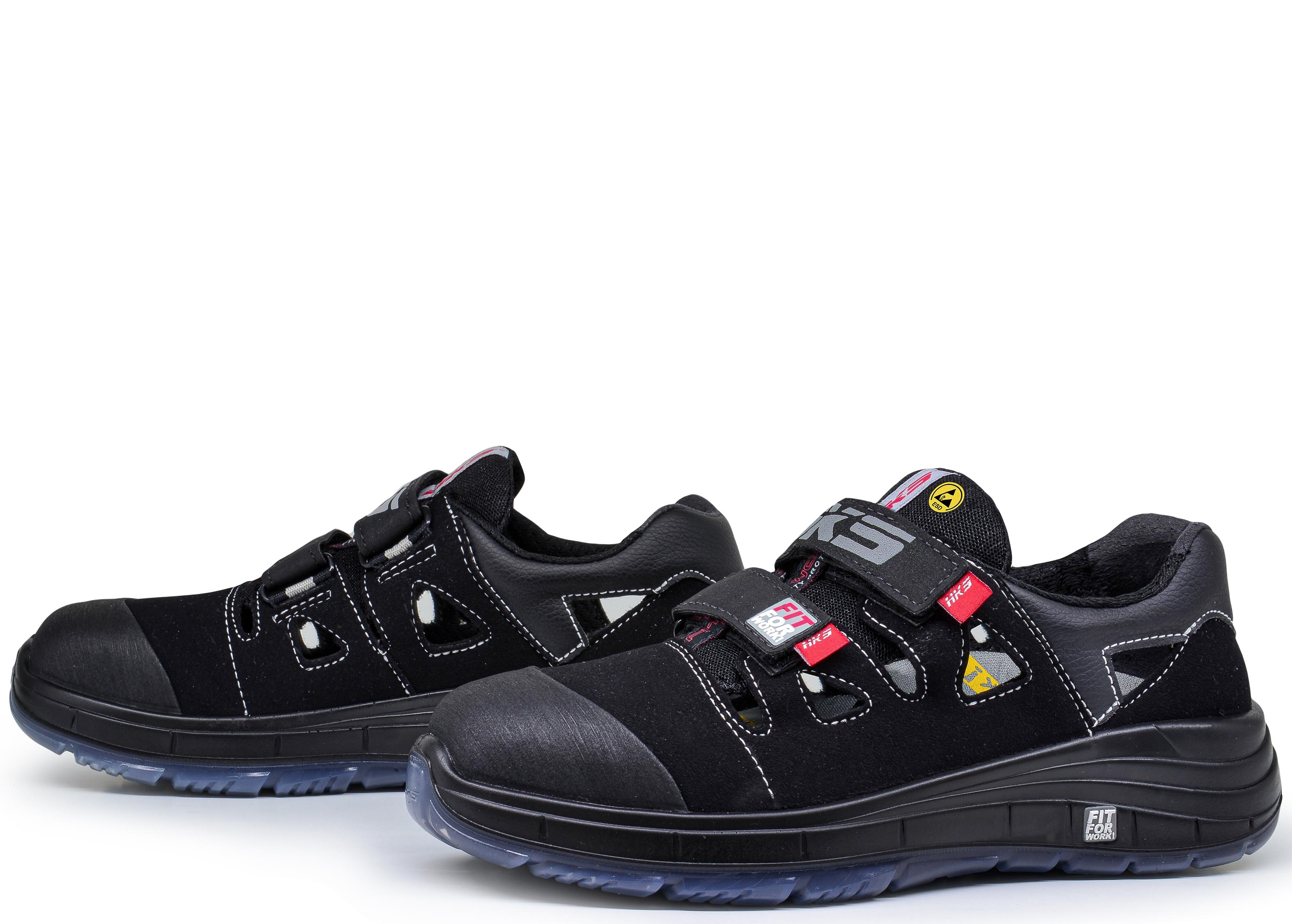 mit Schuhe Damen & - S1P MTP Industriebedarf K-Run HKS SRC | | | Fußschutz Arbeitsschutz ESD Klettverschluss schwarz CAS-Technik Solar 1 Sandalen